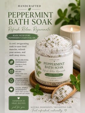 Handcrafted Peppermint Bath Soak